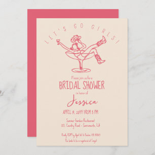 RODEO Bridal Shower Funky hand drawn Invitation