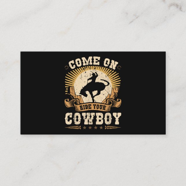 Rodeo Bronc Riding Ride Your Cowboy Bucking Horse  Business Card (Front)