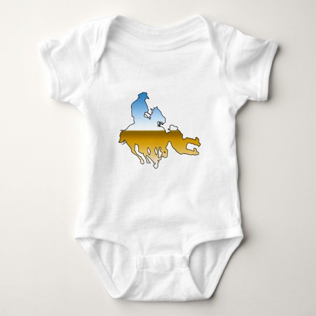 Rodeo - Bull Dogging; steer wrestling Baby Bodysuit (Front)