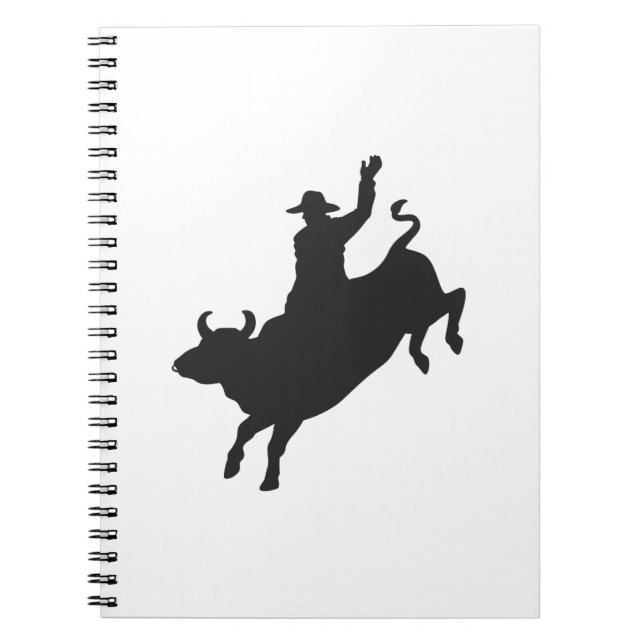 Rodeo Bull Ride silhouette Notebook (Front)