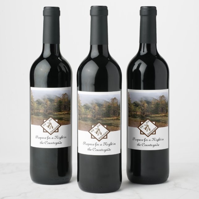 Rodeo Bull Rider and Longhorn w Photo Wine Label (Bottles)