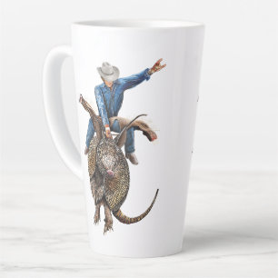 Rodeo Bull Rider Armadillo Broncodillo Latte Mug