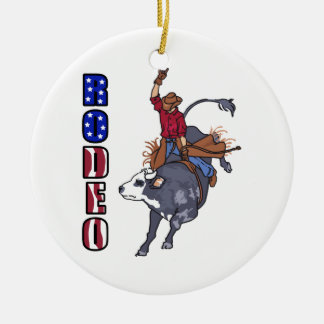 RODEO BULL RIDER CERAMIC TREE DECORATION
