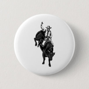 Rodeo Bull Rider For Cowboys Horseback Riding Hors 6 Cm Round Badge