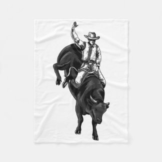 Rodeo Bull Rider For Cowboys Horseback Riding Hors Fleece Blanket