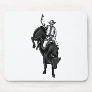 Rodeo Bull Rider For Cowboys Horseback Riding Hors Mouse Pad