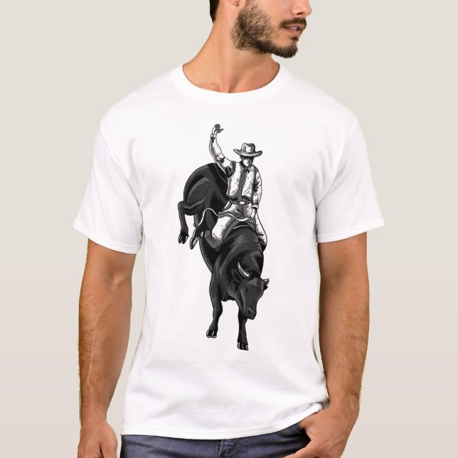Rodeo Bull Rider For Cowboys Horseback Riding Hors T-Shirt (Front)