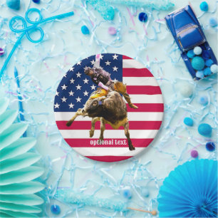 Rodeo Bullriding Paper Plate