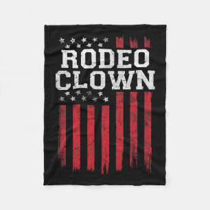 Rodeo Clown Proud American Flag Usa Patriot Patrio Fleece Blanket