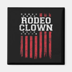 Rodeo Clown Proud American Flag Usa Patriot Patrio Magnet
