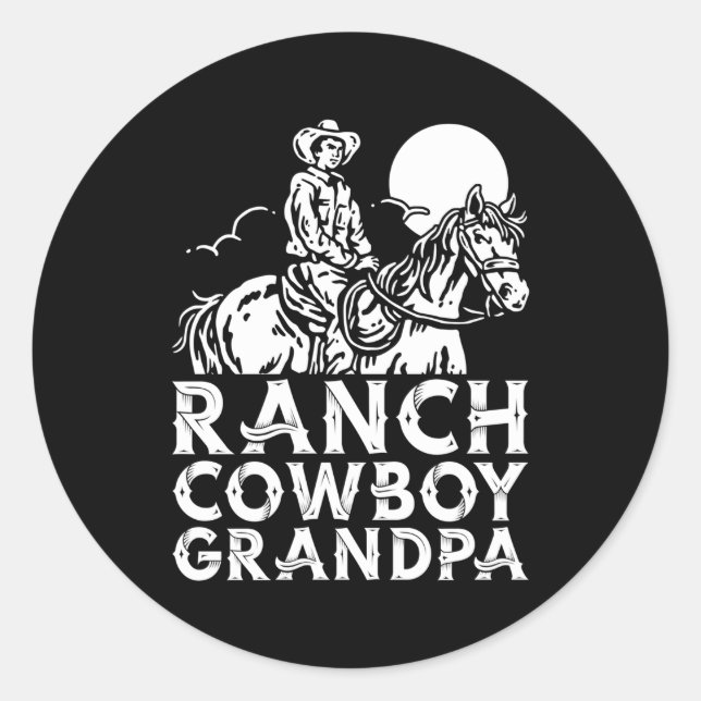 Rodeo Cow Western Horse Riding Ranch Cow Classic Round Sticker (Front)