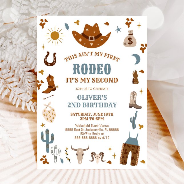 Rodeo Cowboy 2nd Birthday Invitation (Creator Uploaded)