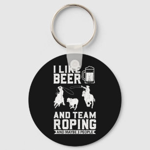 Rodeo Cowboy Barrel Racing Team Roping Horseback R Key Ring