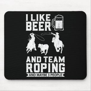 Rodeo Cowboy Barrel Racing Team Roping Horseback R Mouse Pad