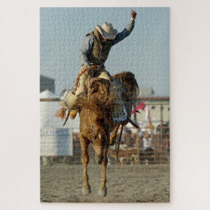 Rodeo Cowboy Bucking Horse Wild Ride Jigsaw Puzzle