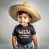Rodeo Cowboy cow pattern 1st birthday matching