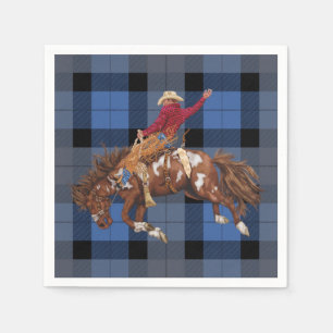 Rodeo Cowboy on Bucking Bronco Napkin