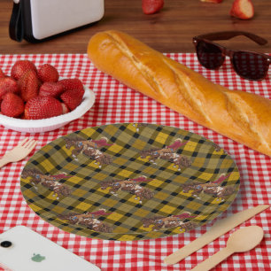 Rodeo Cowboy on Bucking Bronco Paper Plate