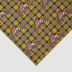 Rodeo Cowboy On Plaid Tissue Paper