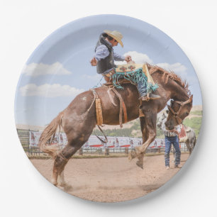 Rodeo cowboy paper plate