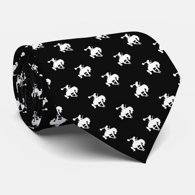 Rodeo Cowboy Pattern | Black Tie (Rolled)