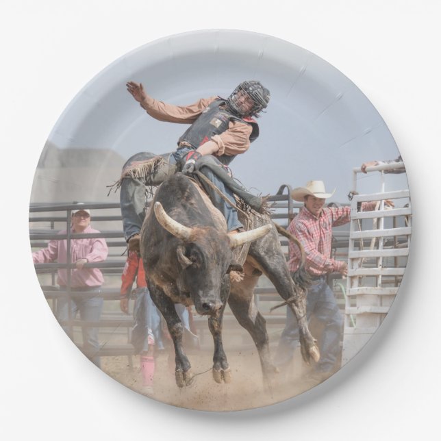 Rodeo cowboy print paper plate (Front)