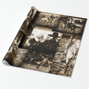 Rodeo Cowboy Rustic Country Western Wrapping Paper