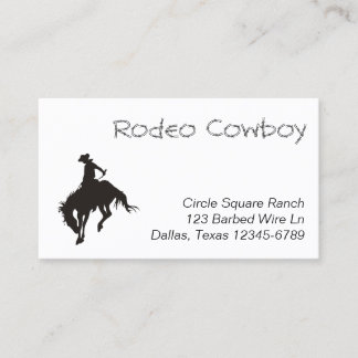 Rodeo Cowboy Silhouette Business Card