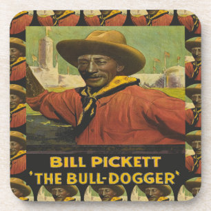 Rodeo Cowboy Steer Dogger Coasters