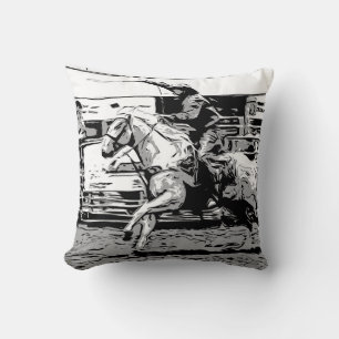 Rodeo Cowboy  - Steer Roping Event Cushion