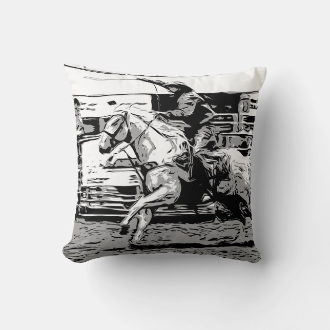 Rodeo Cowboy  - Steer Roping Event Cushion (Front)