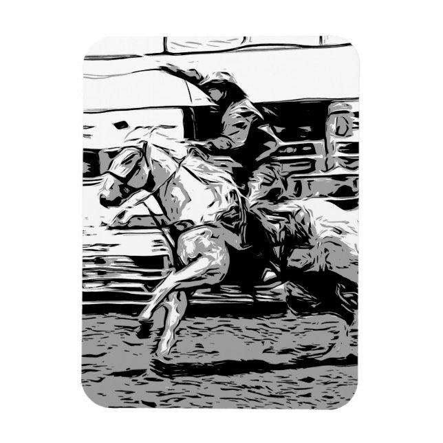 Rodeo Cowboy  - Steer Roping Event Magnet (Vertical)