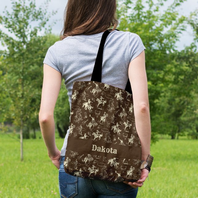 Rodeo Cowboy Western Horses Personalised Tote Bag (Creator Uploaded)