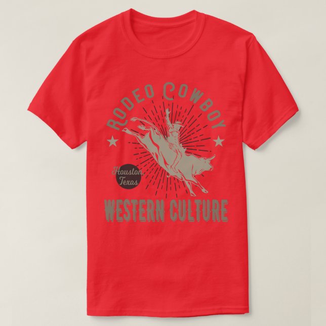 Rodeo Cowboy Western Style T-Shirt (Design Front)