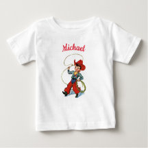 Rodeo cowboy with lasso rope personalised name boy