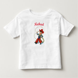Rodeo cowboy with lasso rope personalised name boy toddler T-Shirt