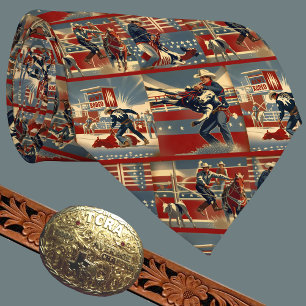 Rodeo Cowboys Calf Roping Tie