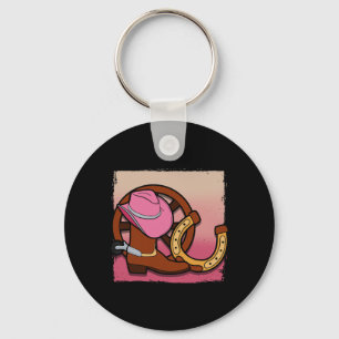 Rodeo Cowgirl Barrel Racing Roping Horseback Ridin Key Ring