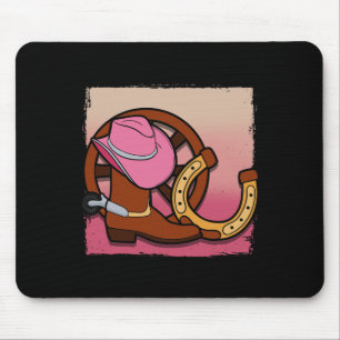 Rodeo Cowgirl Barrel Racing Roping Horseback Ridin Mouse Pad