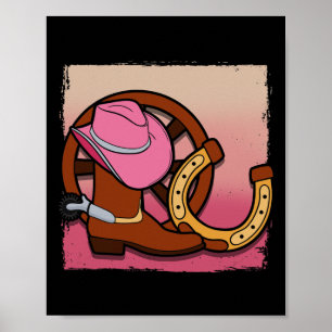 Rodeo Cowgirl Barrel Racing Roping Horseback Ridin Poster