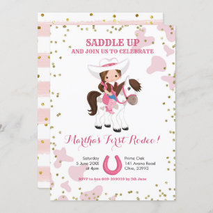 Rodeo cowgirl birthday Invitation