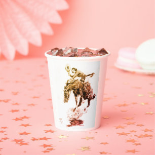Rodeo Cowgirl (by C.M. Russell) Paper Cups