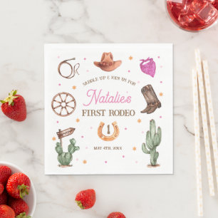 Rodeo Cowgirl western Birthday Party Napkin