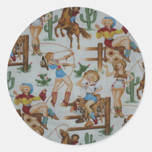 Rodeo Cowgirls White Stickers