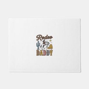 Rodeo Daddy Vintage Western Cowboy Shirt Design_1 Doormat