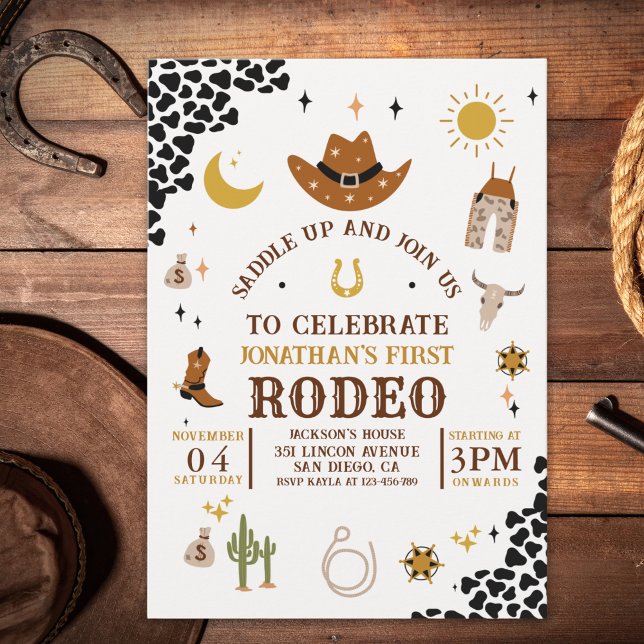 Rodeo First Birthday, Cowboy Birthday Boy Invitation (Creator Uploaded)