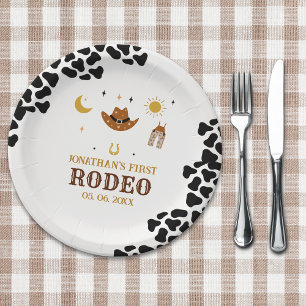 Rodeo First Birthday, Cowboy Birthday Boy Paper Plate
