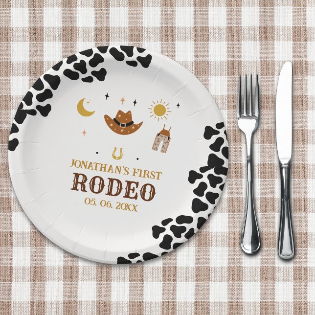 Rodeo First Birthday, Cowboy Birthday Boy Paper Plate (Creator Uploaded)