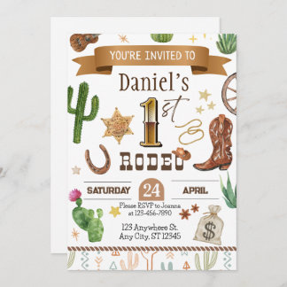 Rodeo First Birthday Party Invitation