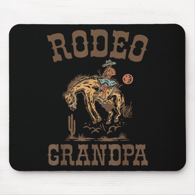 Rodeo Grandpa Cowboy Cowgirl Birthday Family Match Mouse Pad (Front)